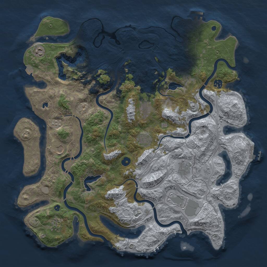 Rust Map: Procedural Map, Size: 4500, Seed: 13352, 15 Monuments