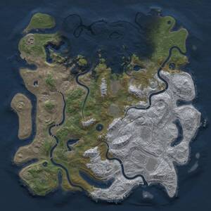 Thumbnail Rust Map: Procedural Map, Size: 4500, Seed: 13352, 15 Monuments