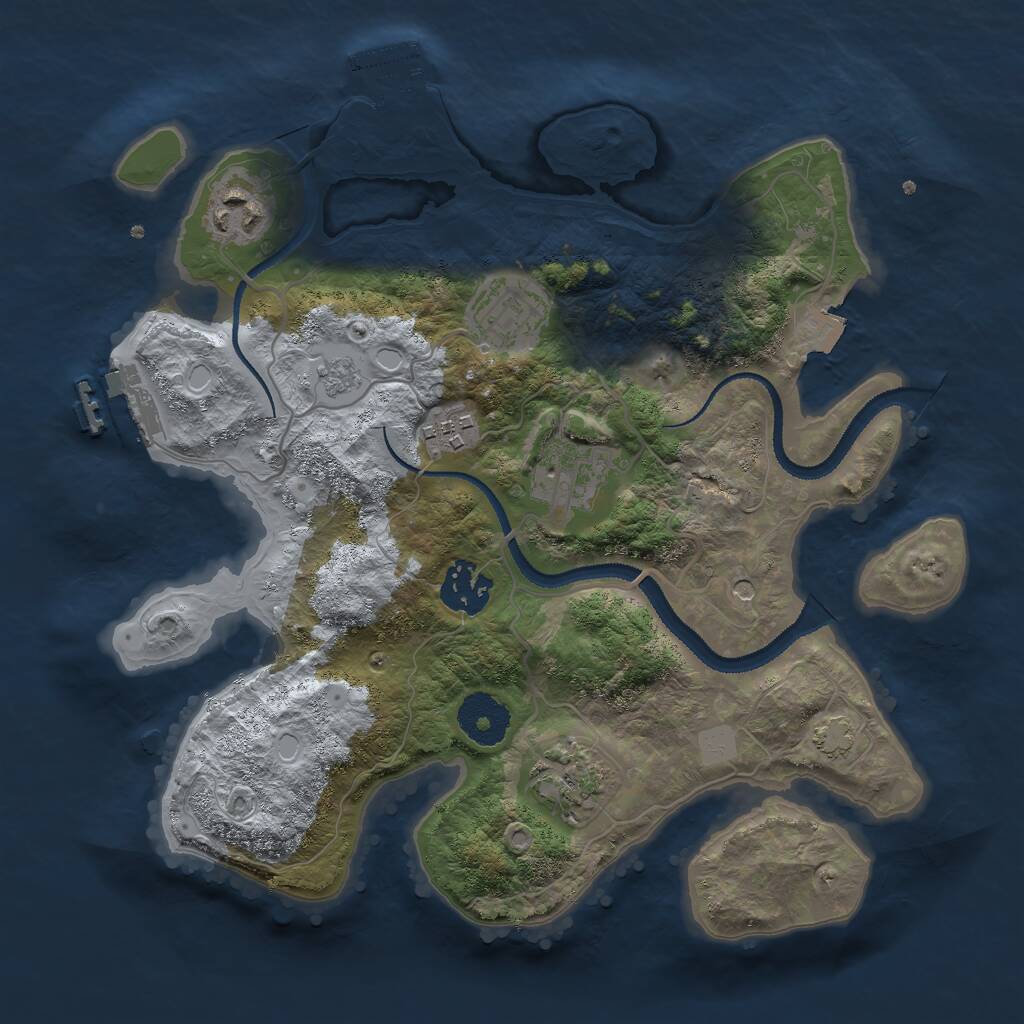 Rust Map: Procedural Map, Size: 3000, Seed: 546042661, 12 Monuments