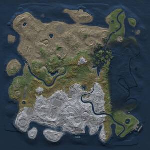 Thumbnail Rust Map: Procedural Map, Size: 4500, Seed: 827166251, 16 Monuments