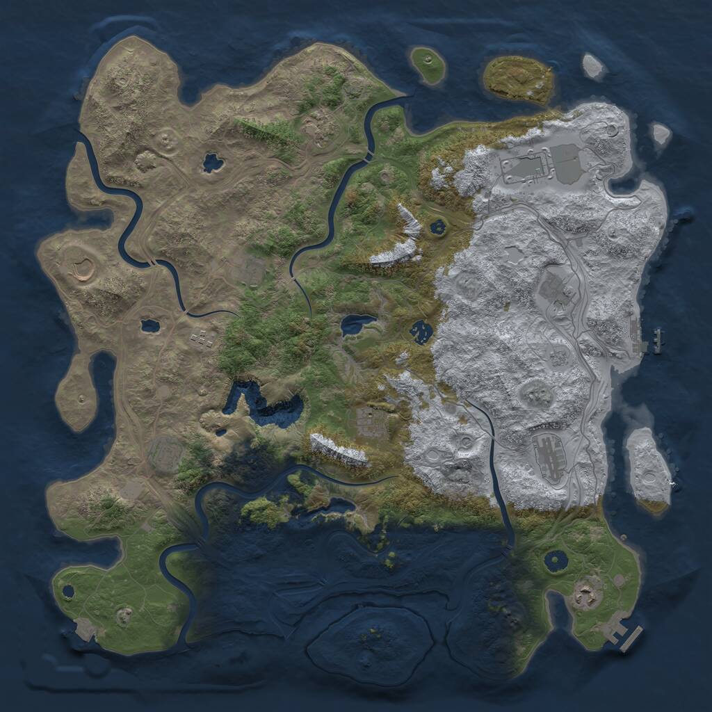Rust Map: Procedural Map, Size: 4750, Seed: 1302837767, 17 Monuments