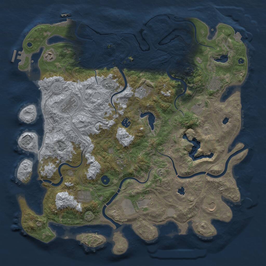 Rust Map: Procedural Map, Size: 4500, Seed: 979359798, 17 Monuments