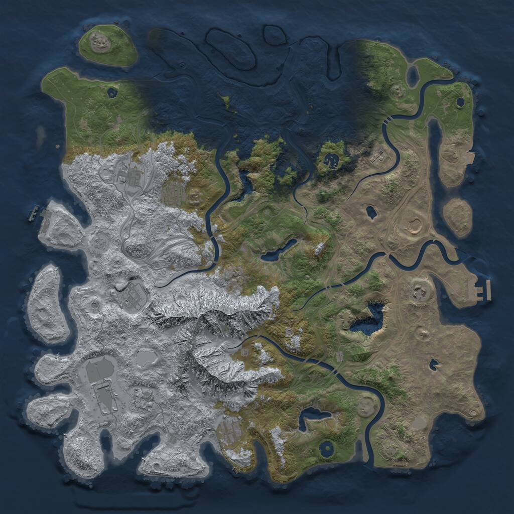 Rust Map: Procedural Map, Size: 5000, Seed: 1529628138, 16 Monuments
