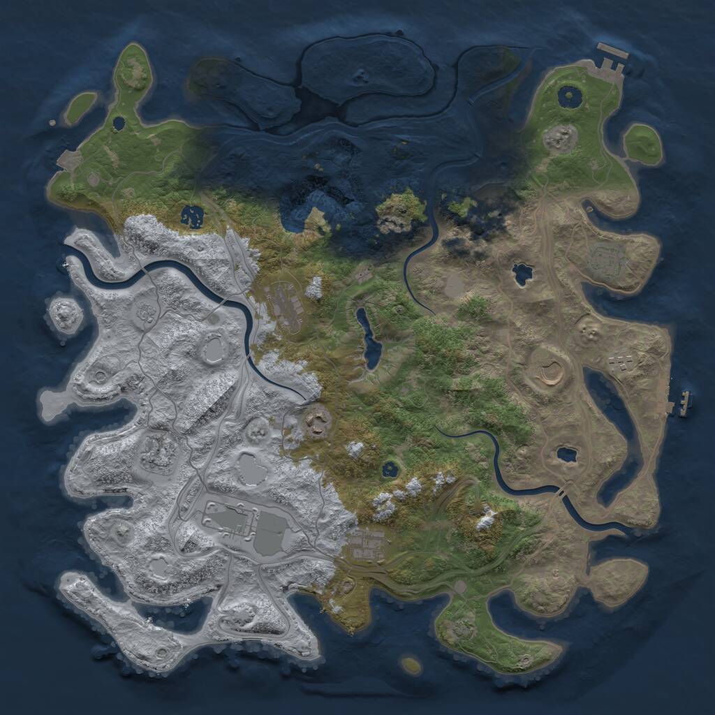 Rust Map: Procedural Map, Size: 4500, Seed: 386258444, 16 Monuments