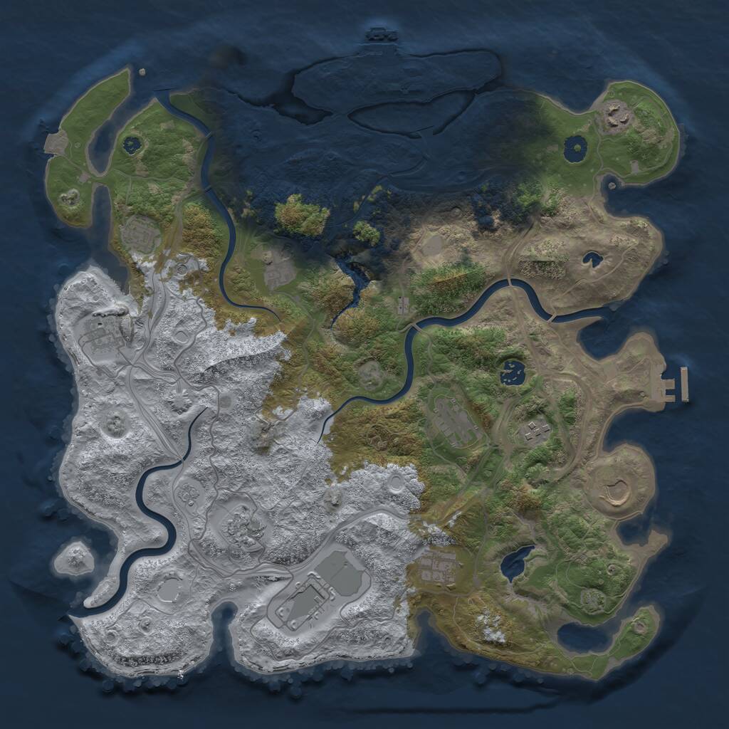 Rust Map: Procedural Map, Size: 4250, Seed: 1289759383, 17 Monuments