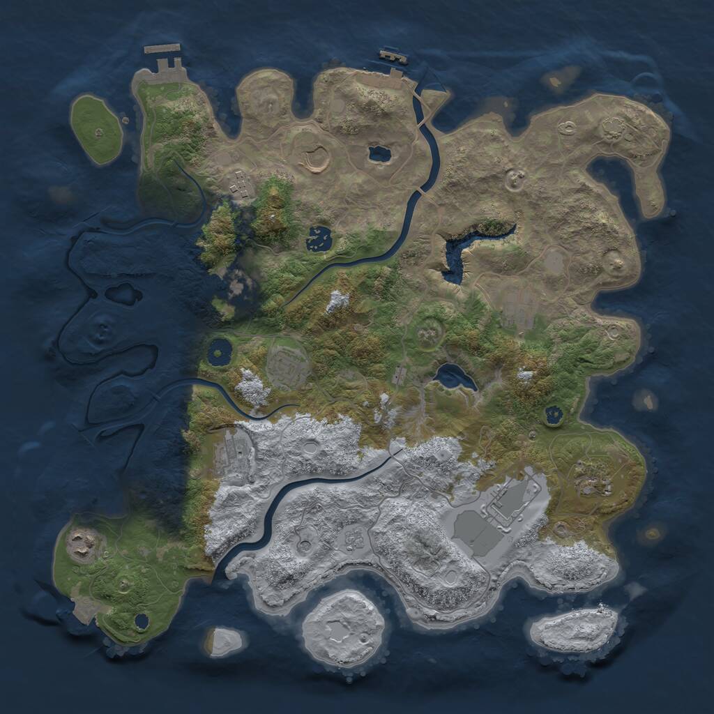 Rust Map: Procedural Map, Size: 4000, Seed: 1888033353, 16 Monuments