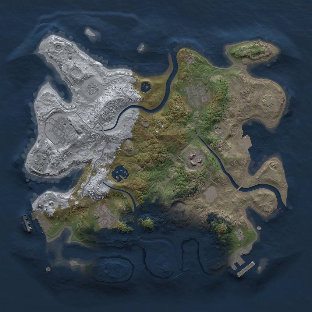 Rust Map: Procedural Map, Size: 3000, Seed: 1627517145, 12 Monuments