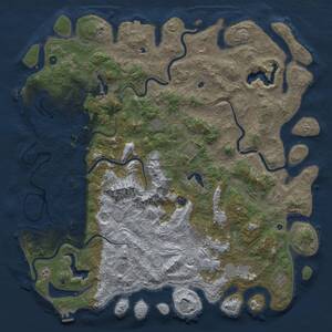 Thumbnail Rust Map: Procedural Map, Size: 6000, Seed: 384025339, 17 Monuments