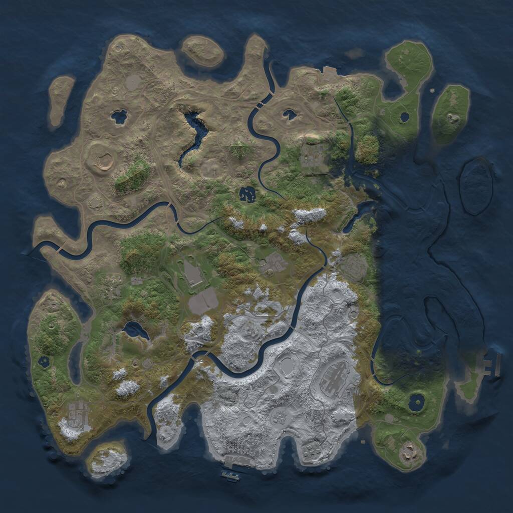 Rust Map: Procedural Map, Size: 4500, Seed: 940984149, 17 Monuments