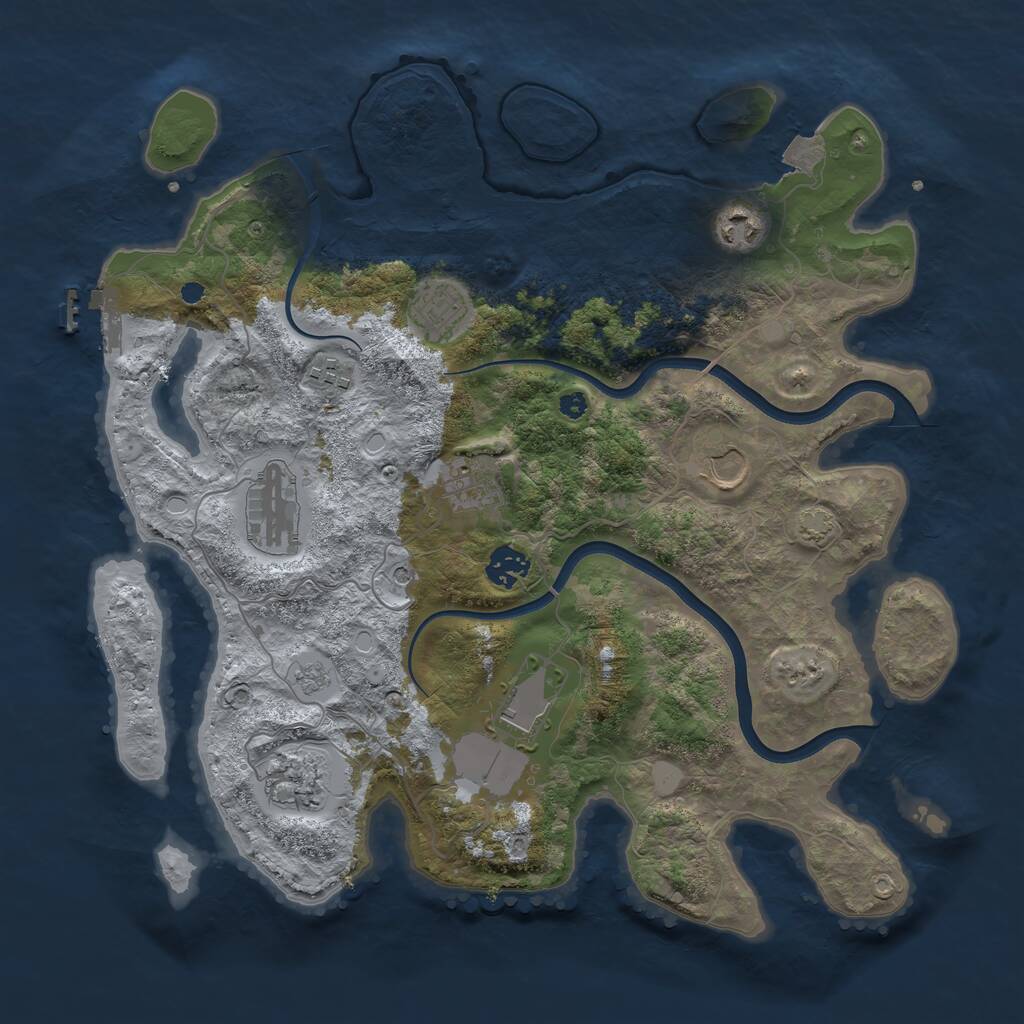 Rust Map: Procedural Map, Size: 3750, Seed: 1788228564, 14 Monuments
