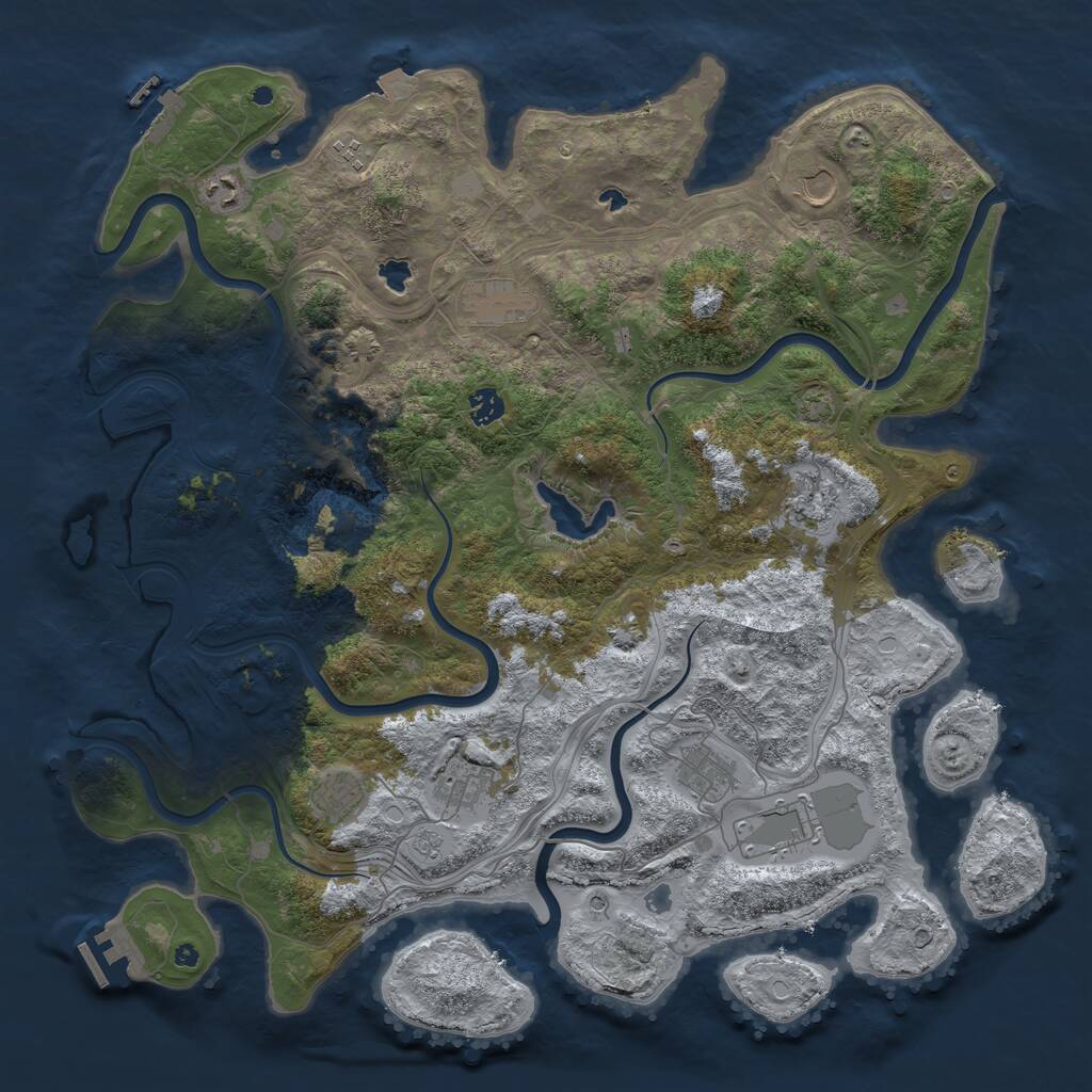 Rust Map: Procedural Map, Size: 4500, Seed: 97962749, 16 Monuments