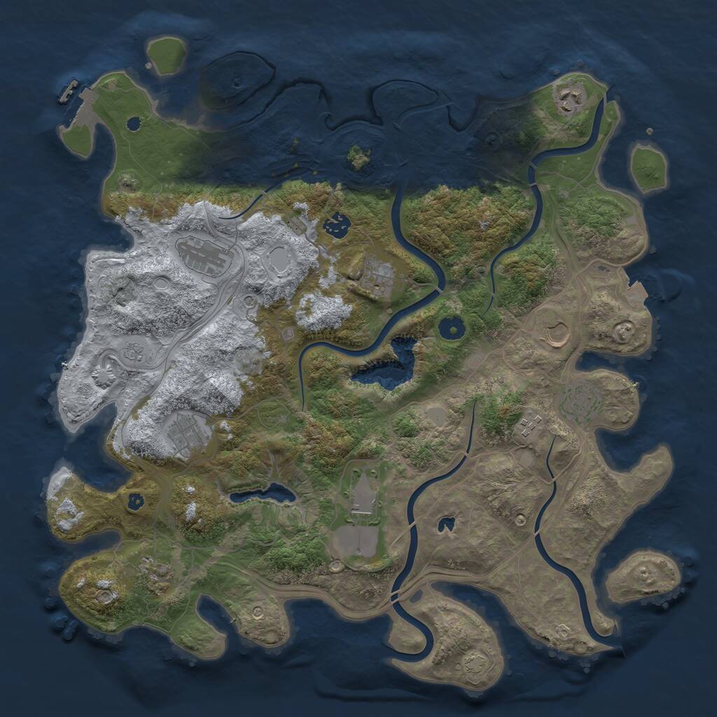 Rust Map: Procedural Map, Size: 4250, Seed: 25834797, 15 Monuments