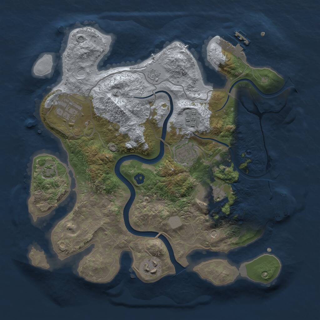 Rust Map: Procedural Map, Size: 3000, Seed: 1256356192, 11 Monuments
