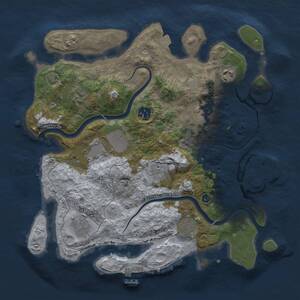 Thumbnail Rust Map: Procedural Map, Size: 3500, Seed: 443564423, 15 Monuments