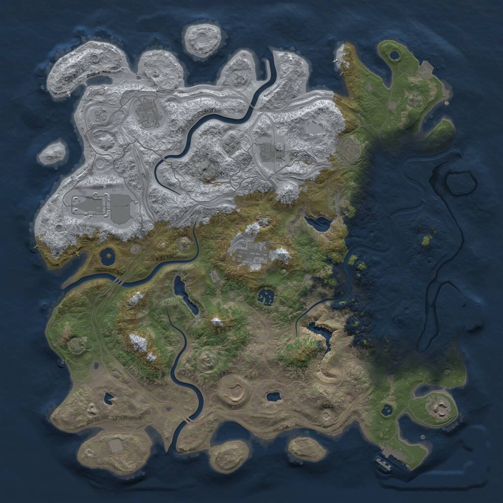 Rust Map: Procedural Map, Size: 4500, Seed: 1735025888, 15 Monuments