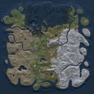 Thumbnail Rust Map: Procedural Map, Size: 5000, Seed: 551838348, 16 Monuments
