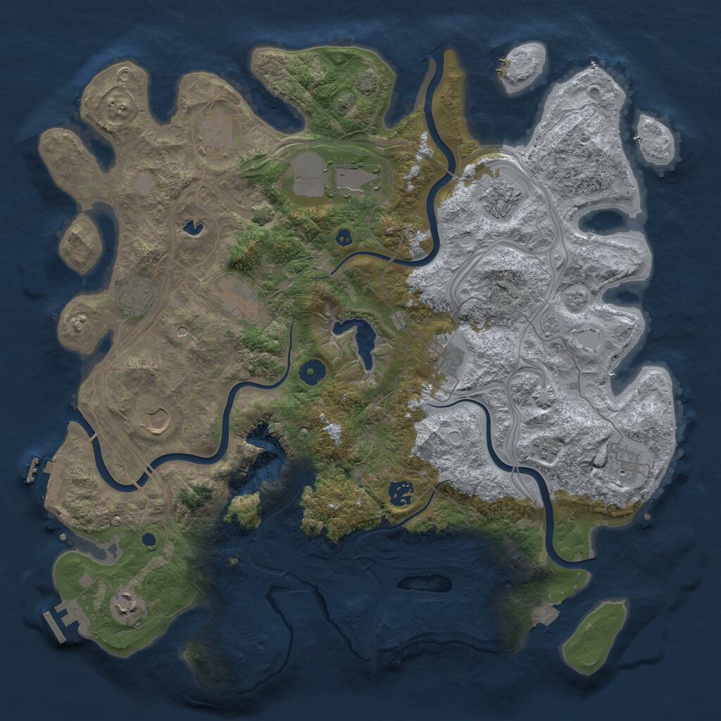 Rust Map: Procedural Map, Size: 4250, Seed: 1412435191, 17 Monuments