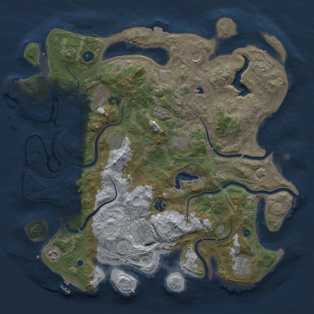 Rust Map: Procedural Map, Size: 4250, Seed: 372170754, 15 Monuments