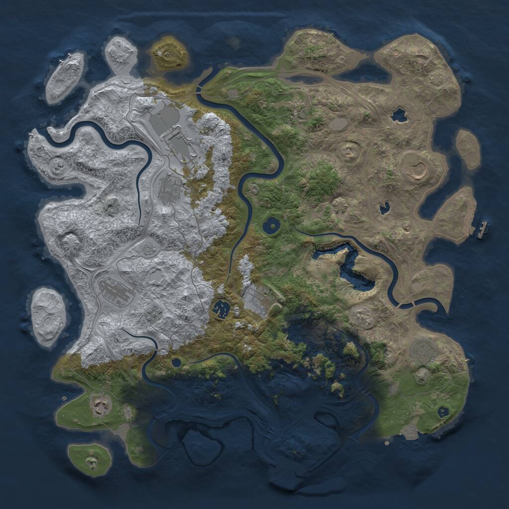 Rust Map: Procedural Map, Size: 4500, Seed: 154690547, 16 Monuments