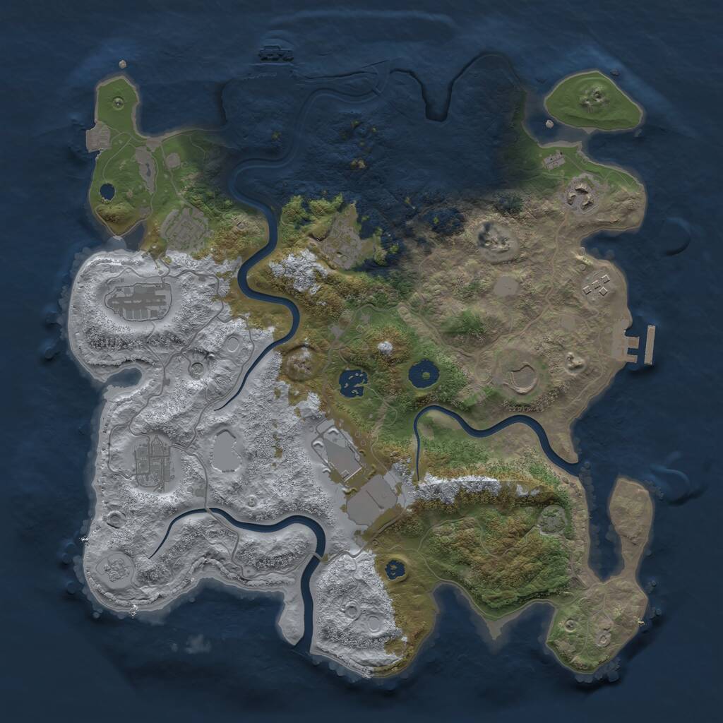 Rust Map: Procedural Map, Size: 3750, Seed: 730002, 15 Monuments