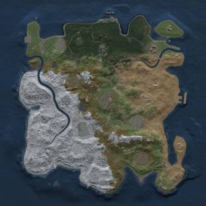 Thumbnail Rust Map: Procedural Map, Size: 3750, Seed: 730002, 17 Monuments