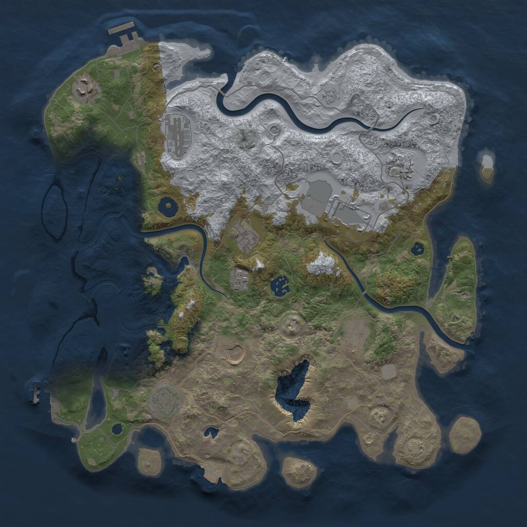 Rust Map: Procedural Map, Size: 4000, Seed: 902067580, 16 Monuments
