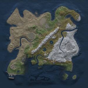 Thumbnail Rust Map: Procedural Map, Size: 3500, Seed: 955751250, 13 Monuments