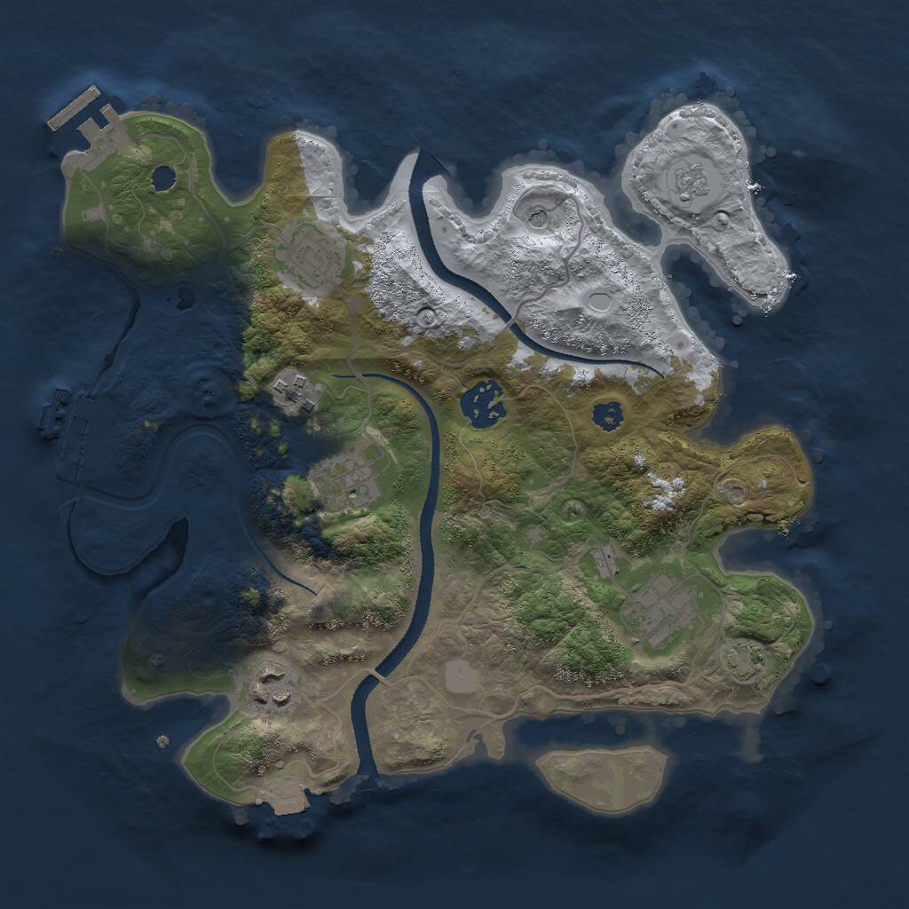 Rust Map: Procedural Map, Size: 3000, Seed: 13231, 12 Monuments