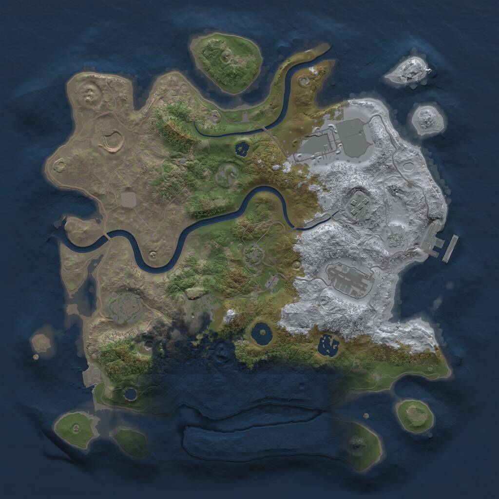 Rust Map: Procedural Map, Size: 3500, Seed: 2026160620, 12 Monuments