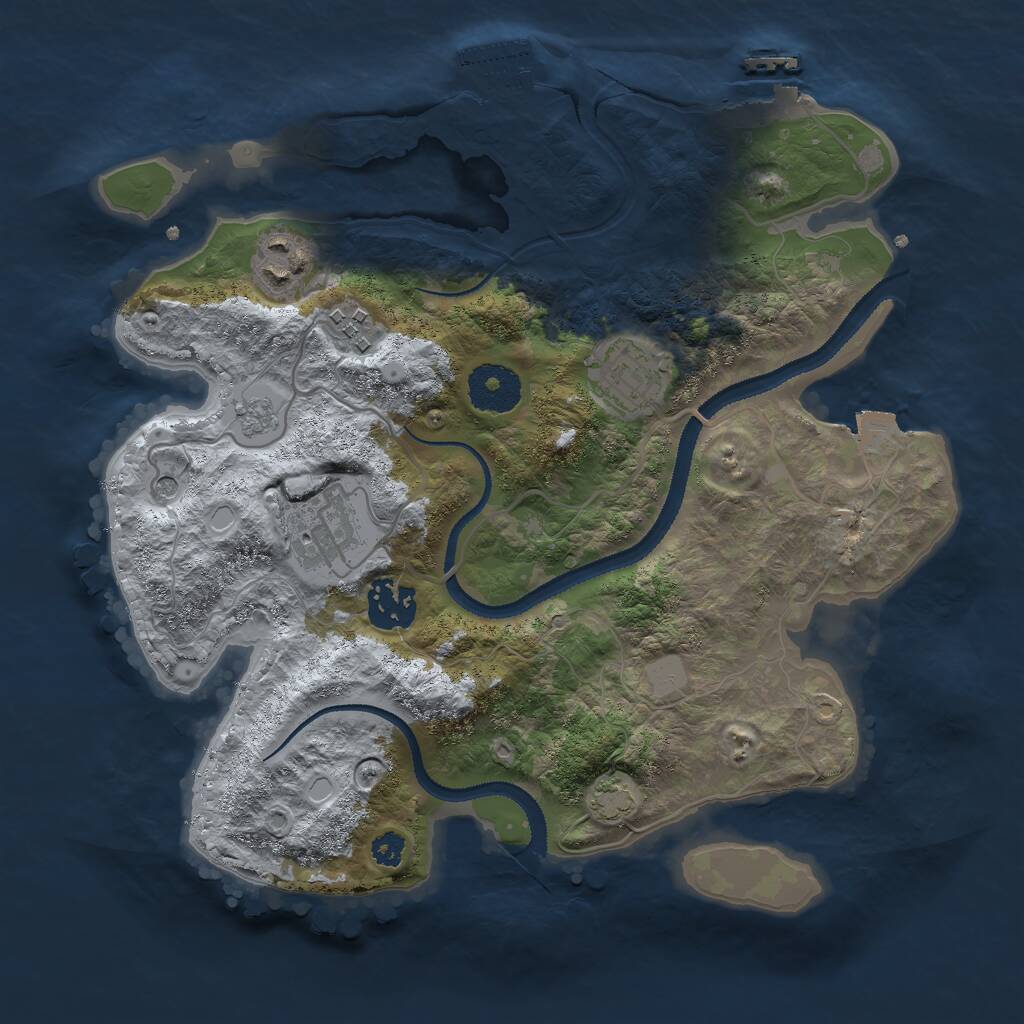 Rust Map: Procedural Map, Size: 3000, Seed: 239370811, 11 Monuments