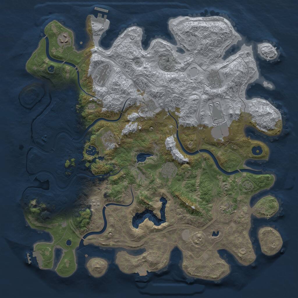 Rust Map: Procedural Map, Size: 4350, Seed: 550700040, 16 Monuments