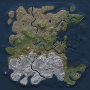 Thumbnail Rust Map: Procedural Map, Size: 4500, Seed: 516835588, 17 Monuments