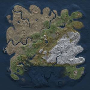 Thumbnail Rust Map: Procedural Map, Size: 4500, Seed: 381324583, 17 Monuments