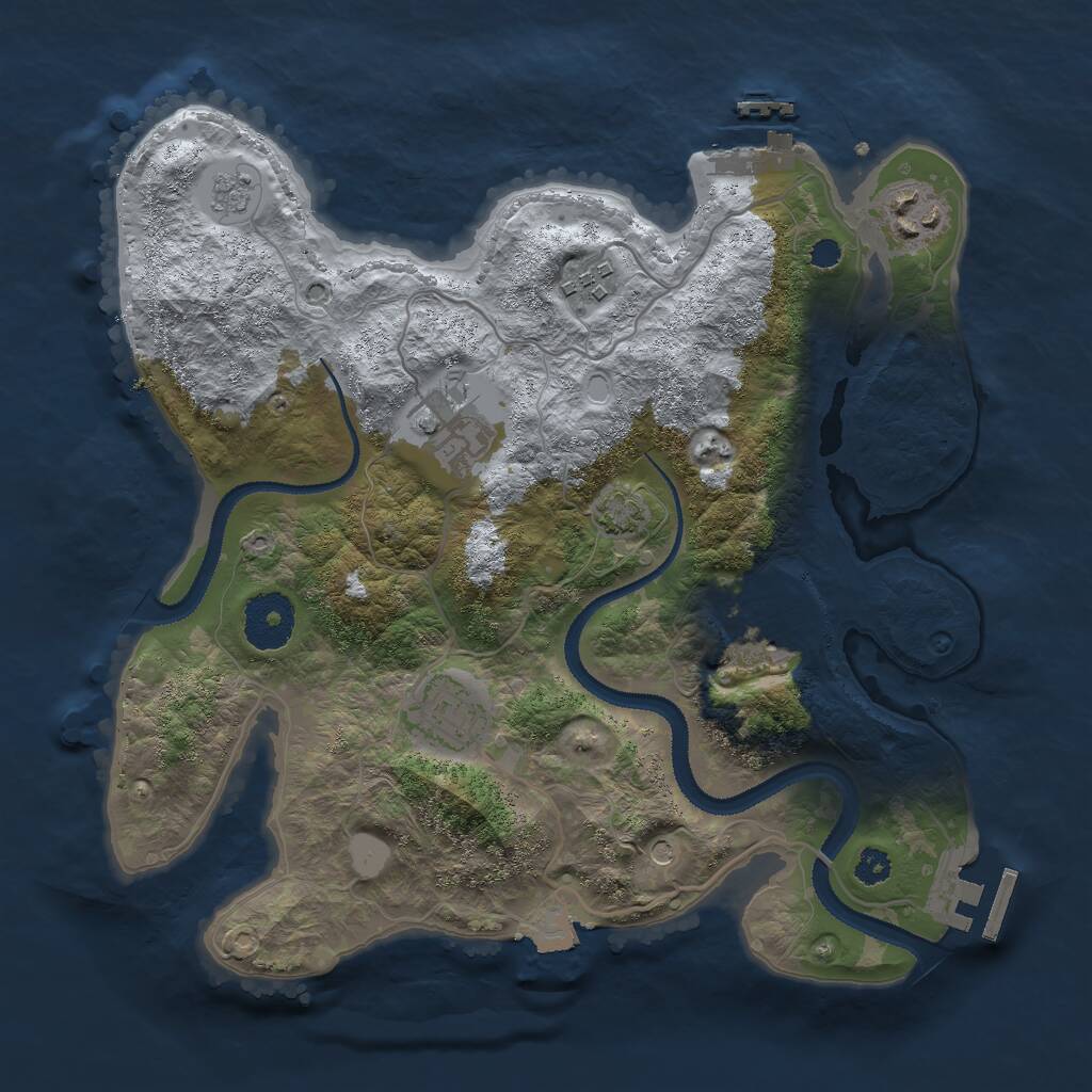 Rust Map: Procedural Map, Size: 3000, Seed: 1848829809, 11 Monuments