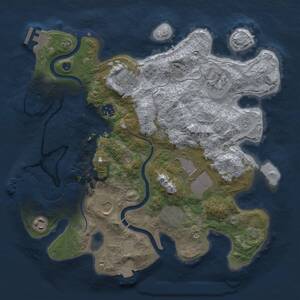Thumbnail Rust Map: Procedural Map, Size: 3500, Seed: 1240113681, 14 Monuments
