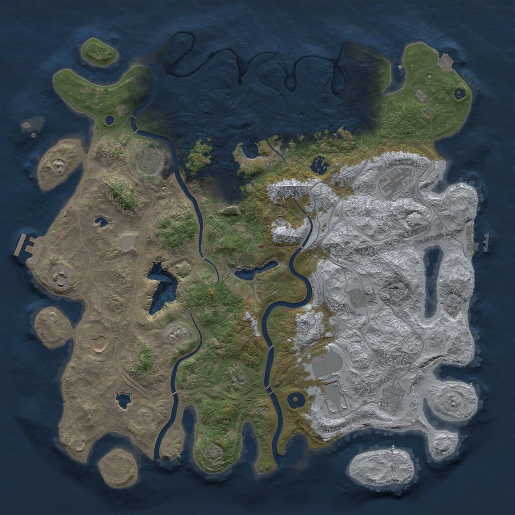 Rust Map: Procedural Map, Size: 4500, Seed: 84535507, 17 Monuments