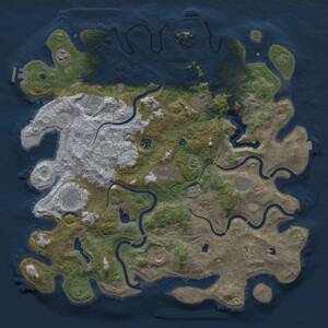 Thumbnail Rust Map: Procedural Map, Size: 4500, Seed: 1493633029, 16 Monuments