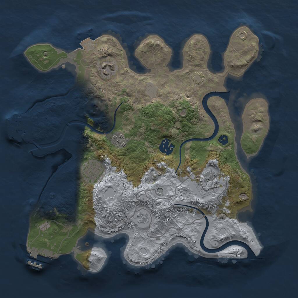 Rust Map: Procedural Map, Size: 3000, Seed: 17338, 11 Monuments
