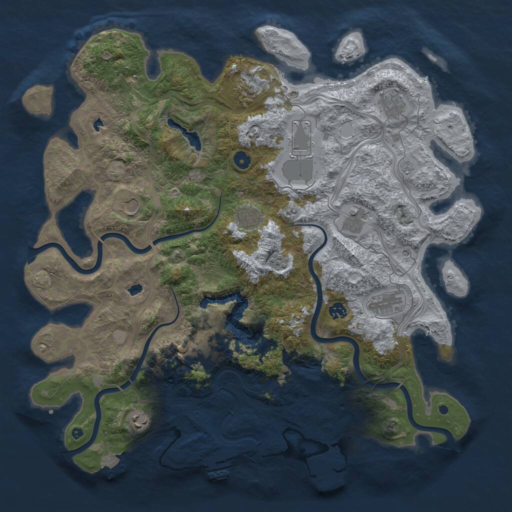 Rust Map: Procedural Map, Size: 4500, Seed: 807849464, 17 Monuments