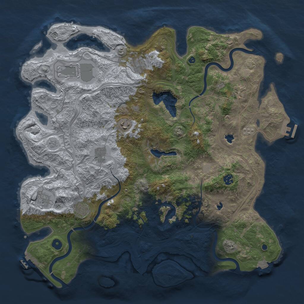 Rust Map: Procedural Map, Size: 4500, Seed: 830275936, 15 Monuments