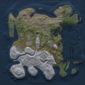 Thumbnail Rust Map: Procedural Map, Size: 3500, Seed: 4185194, 14 Monuments