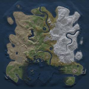 Thumbnail Rust Map: Procedural Map, Size: 4000, Seed: 1775818188, 17 Monuments