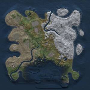 Thumbnail Rust Map: Procedural Map, Size: 3500, Seed: 612088852, 14 Monuments