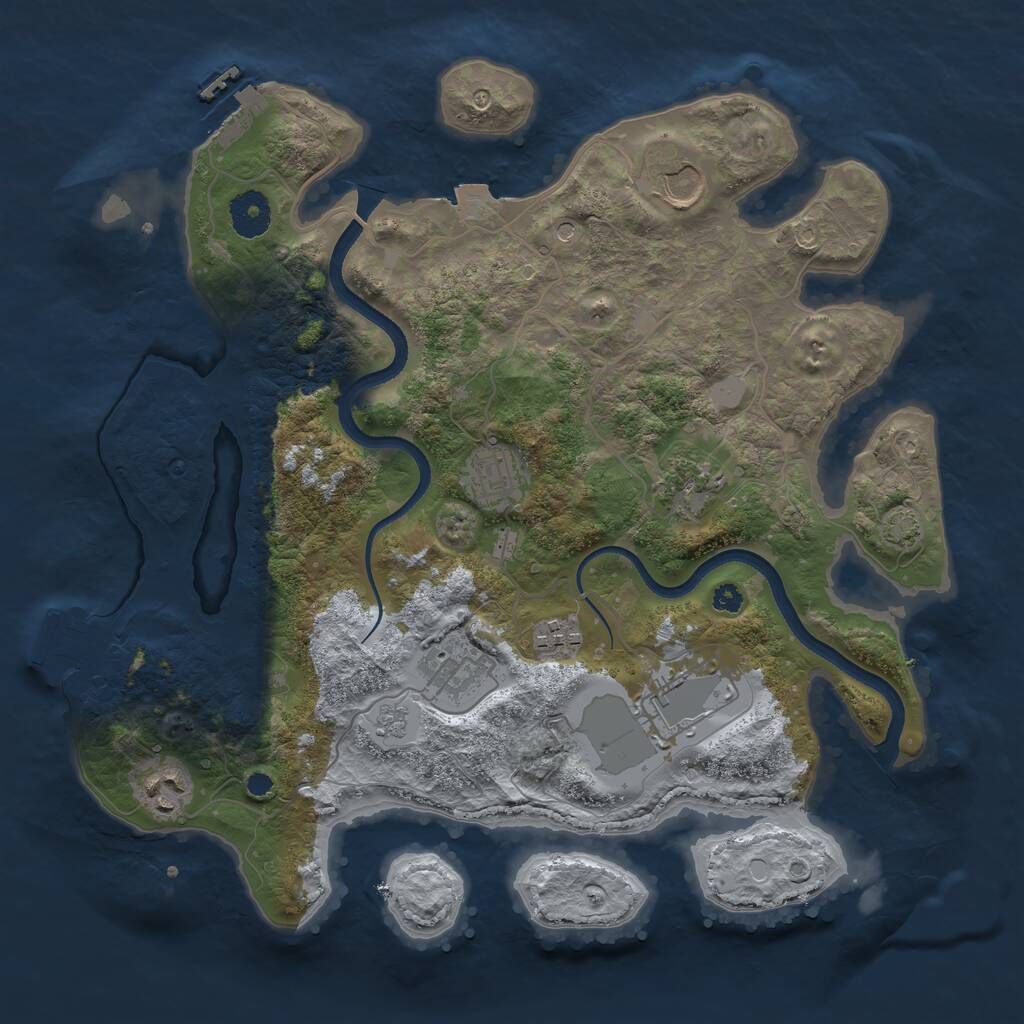 Rust Map: Procedural Map, Size: 3500, Seed: 785612, 13 Monuments