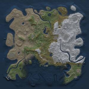 Thumbnail Rust Map: Procedural Map, Size: 4500, Seed: 416423632, 17 Monuments