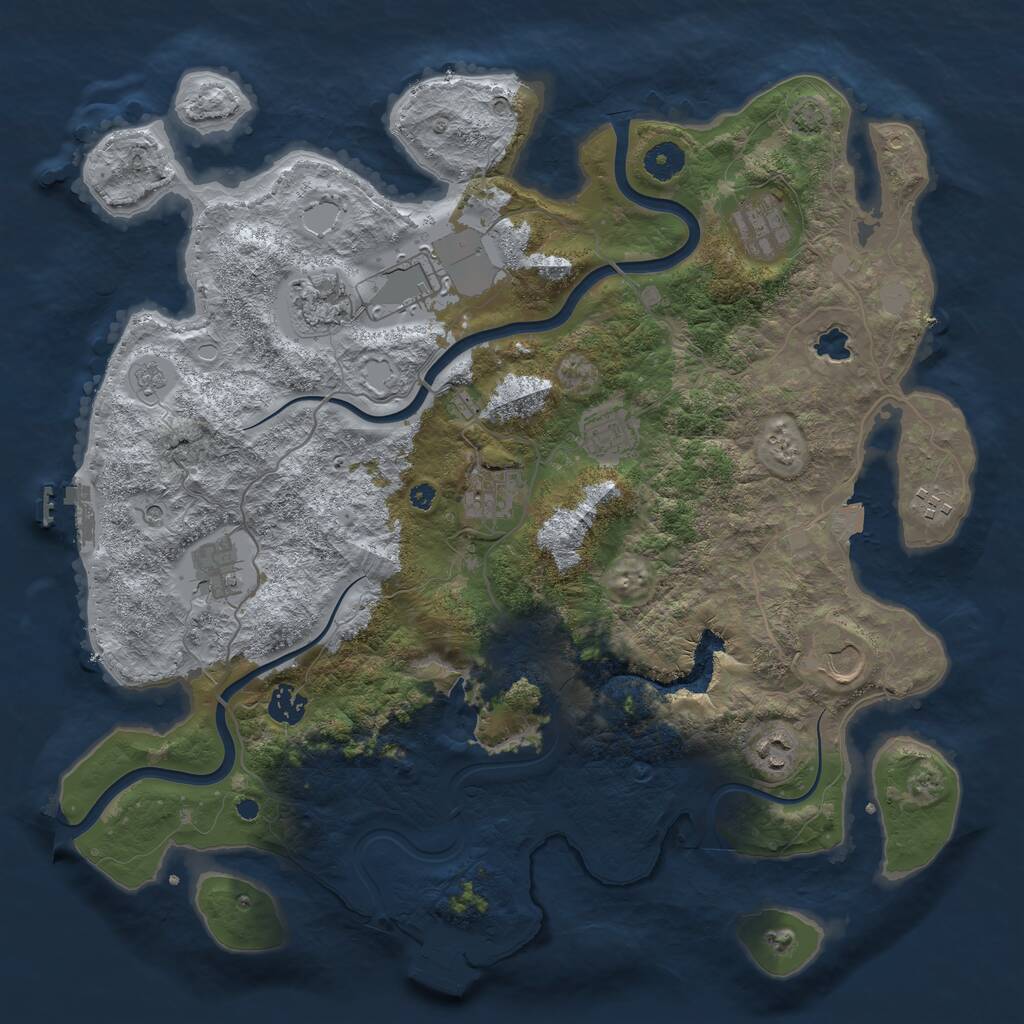 Rust Map: Procedural Map, Size: 4000, Seed: 778529332, 16 Monuments