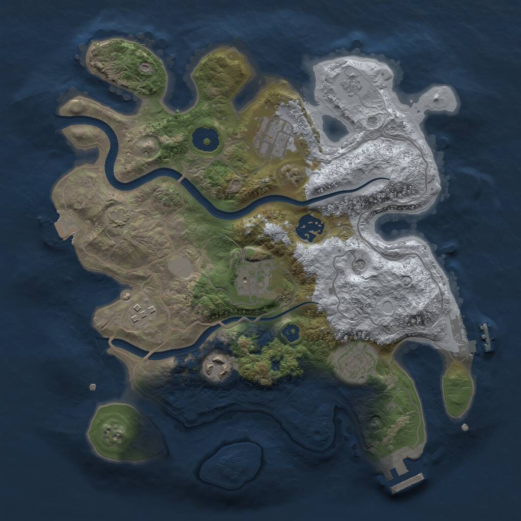 Rust Map: Procedural Map, Size: 3000, Seed: 457487, 12 Monuments