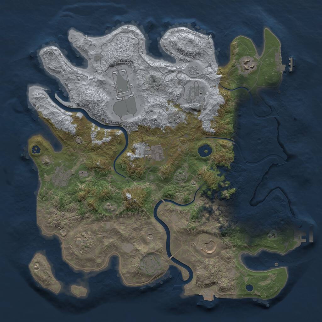 Rust Map: Procedural Map, Size: 3700, Seed: 13582993, 15 Monuments