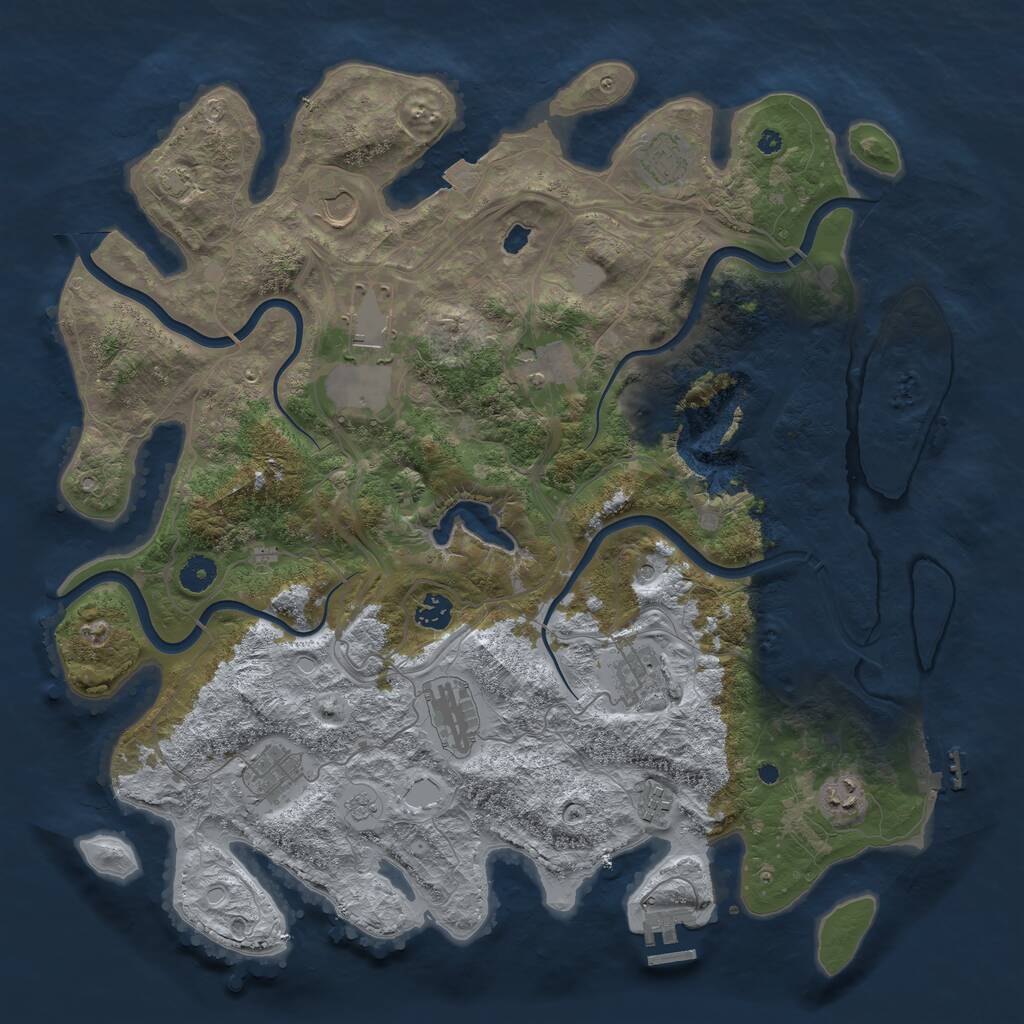 Rust Map: Procedural Map, Size: 4250, Seed: 1861108300, 16 Monuments