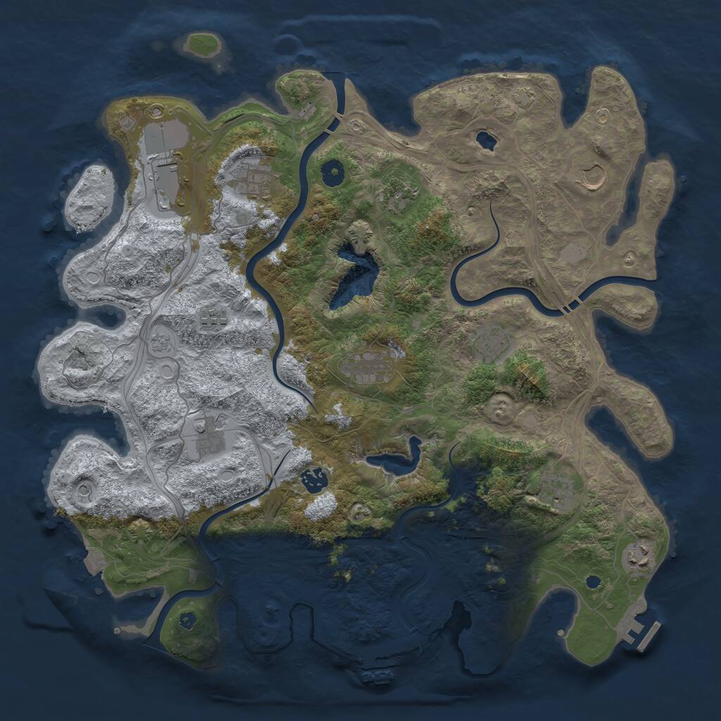 Rust Map: Procedural Map, Size: 4250, Seed: 201668968, 17 Monuments